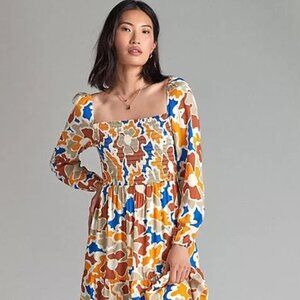 Anthropologie Dolan Smocked Midi Dress size